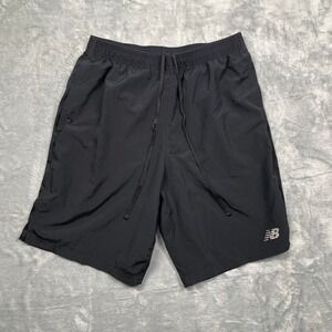 New Balance Athletic Shorts Mens Small Black Drawstring Running Gym Training